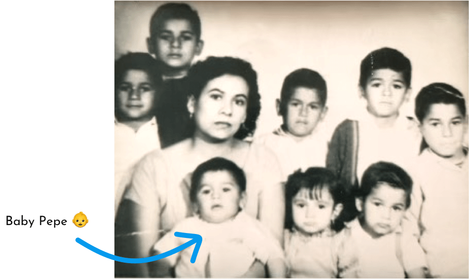 Abuelita Chayo (Maria del Rosario Almeida Mercado) with 8 of her 11 children.